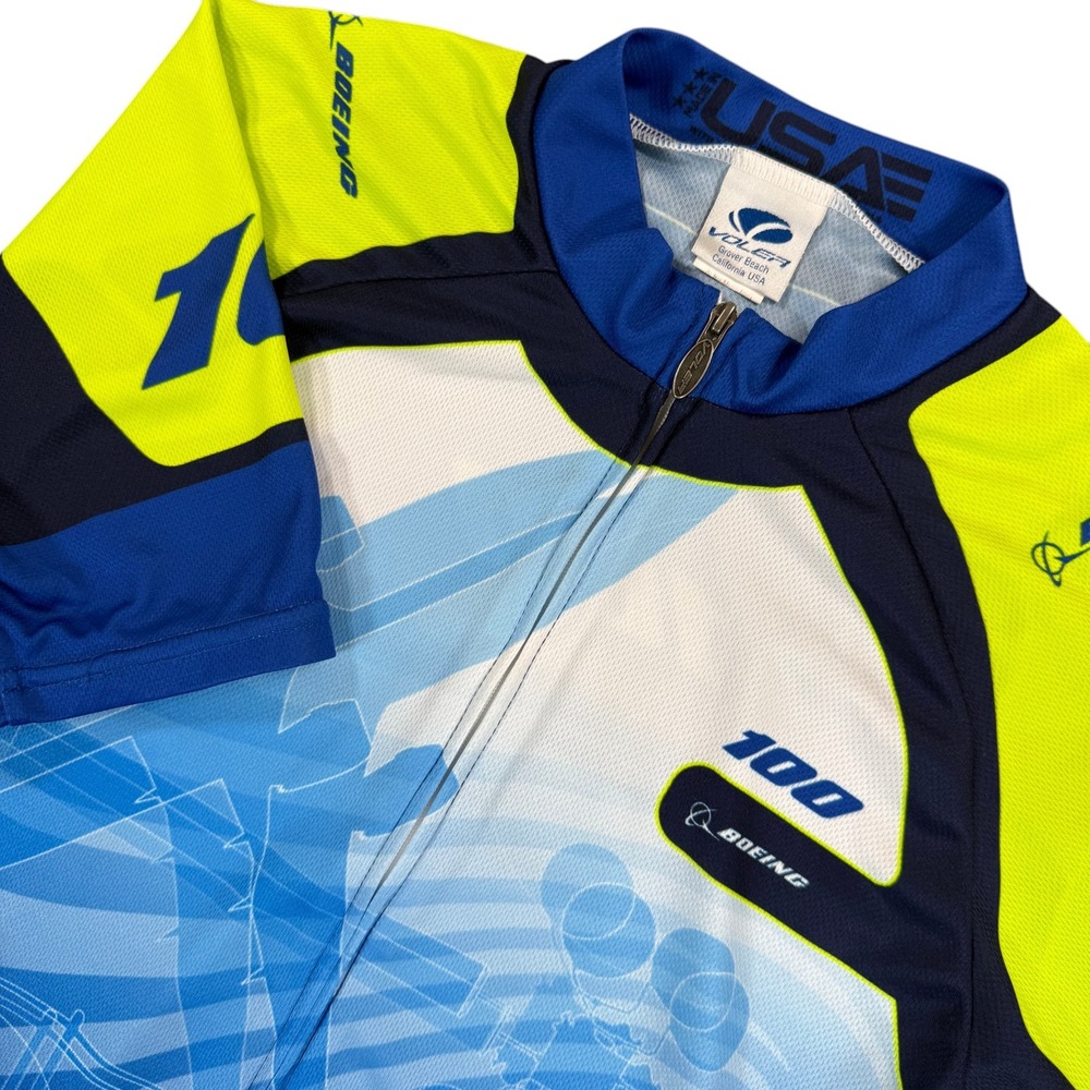 VOLER Boeing 100 Years Cycling Jersey Men L Blue Yellow Bike Shirt Collector